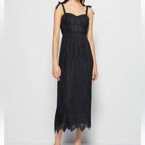 Jonathan Simkhai Bonnie Lace Tie Strap Cocktail Midi Dress
